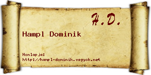 Hampl Dominik névjegykártya